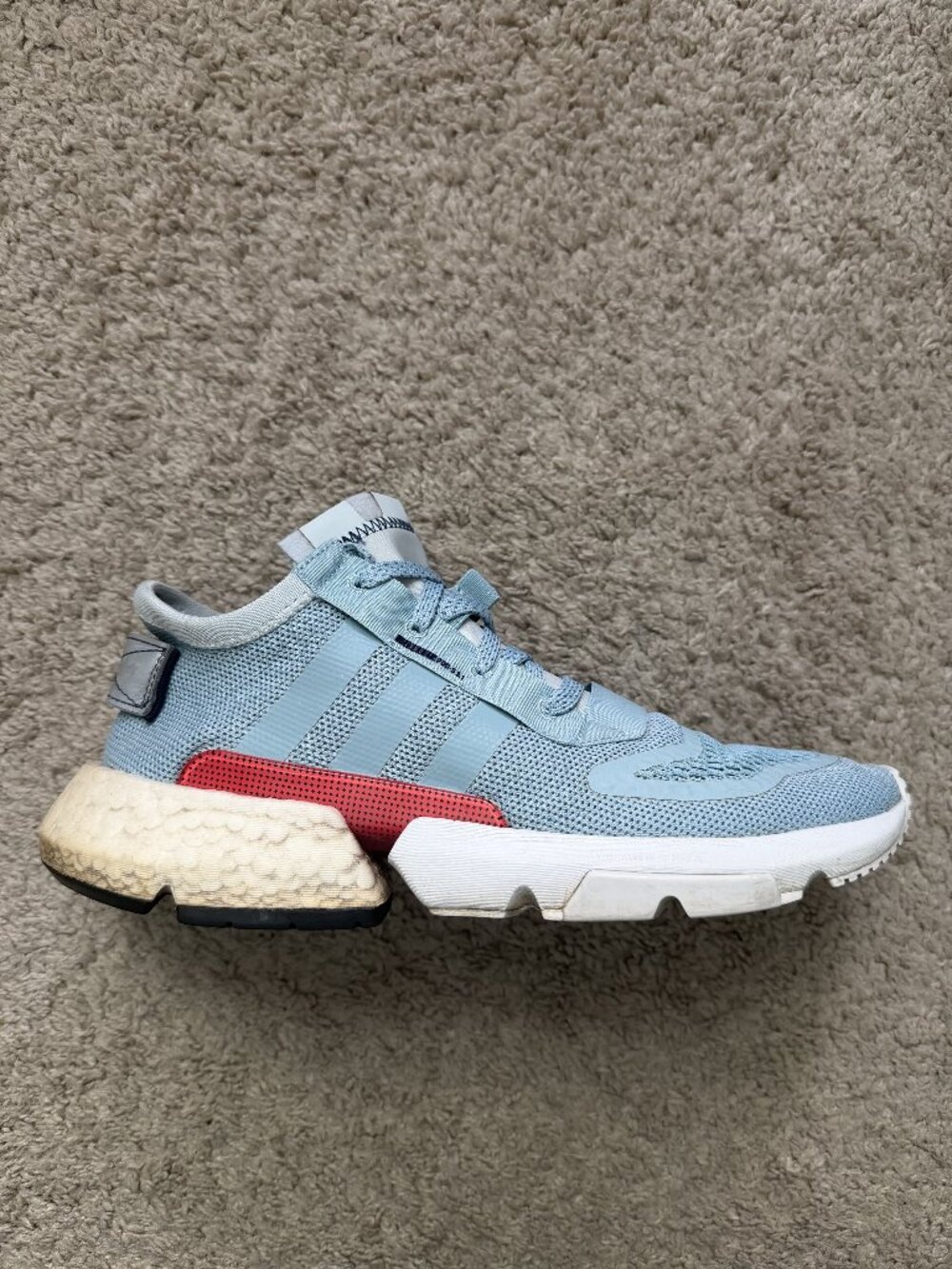 Adidas POD-S3.1 EE7033 Light Blue Red Men's US 9.5 Running Shoes Boost